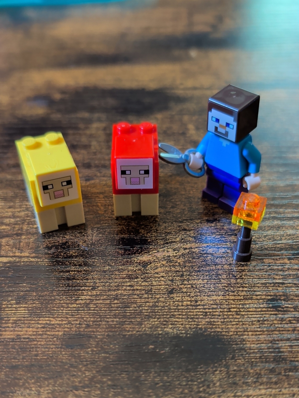 Set Of Minecraft Lego Sheep And Steve